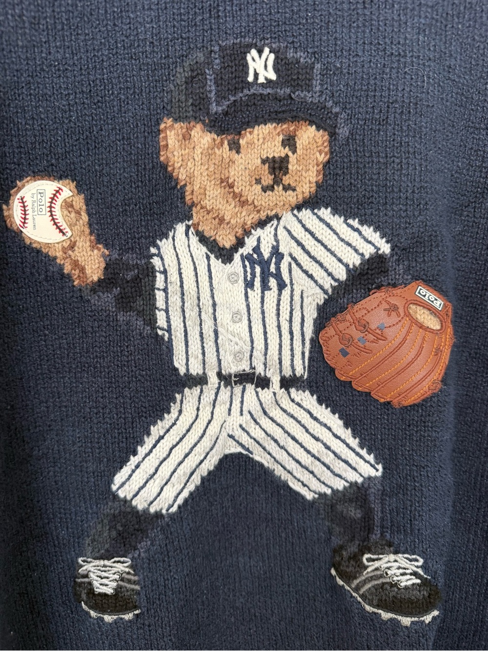 Polo Ralph Lauren x New York Yankees Polo Bear Sweater - Navy – Men’s M - MLB - Picture 4 of 8